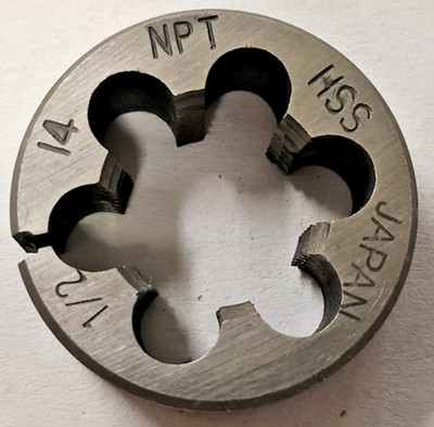 1/2-12 NPT 1-1/2 O.D. HSS Adjustable Pipe Die Made In Japan