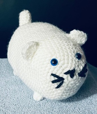 AMIGURUMI~CAT BABY~HANDMADE CROCHET~100% ACRYLIC WHITE~POLY FILL~BORN 1/3/26