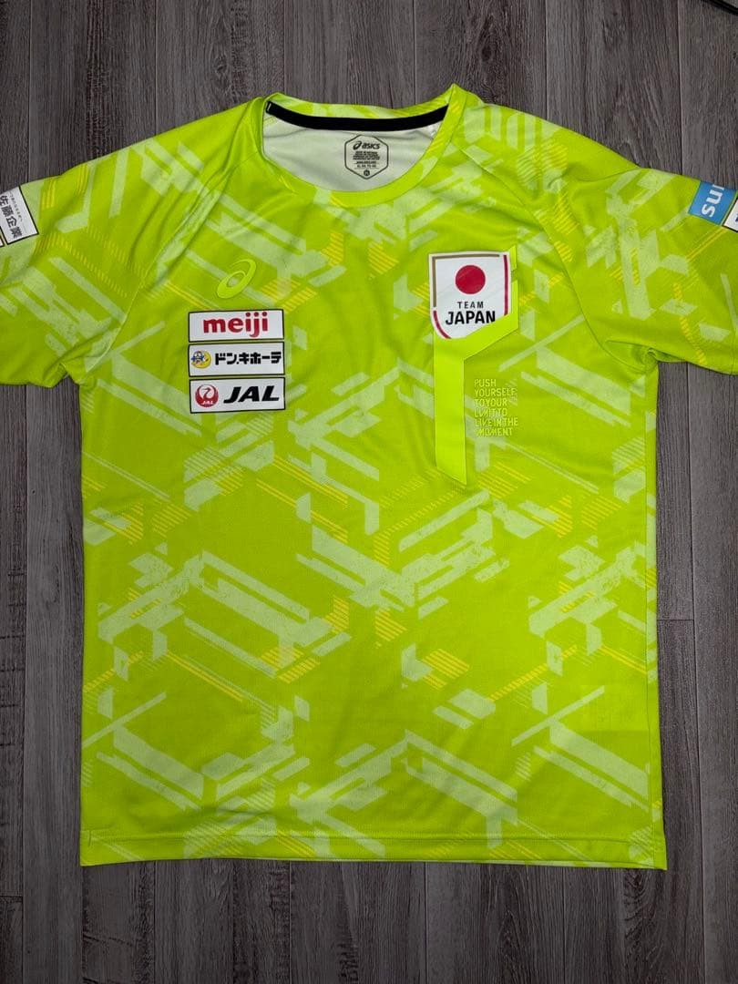 ASICS 2022 Japan Wrestling Team T-Shirt Lime green Size XL