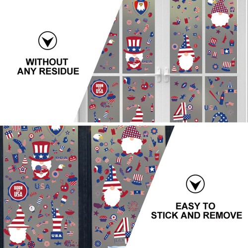Five-pointed Star Hat Wall Stickers Electrostatic Clings for Independence Day - 第 11/12 張圖片