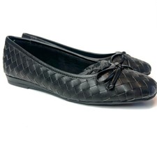 NWT Easy Spirit Dayanna Black Woven Slip-On Ballet Flats Comfort Shoes Size 6