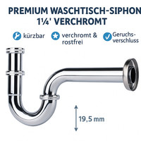"Siphon Sifon Verchromt 1/4\" Syphon Bad FüR Waschtisch Waschbecken Neu"