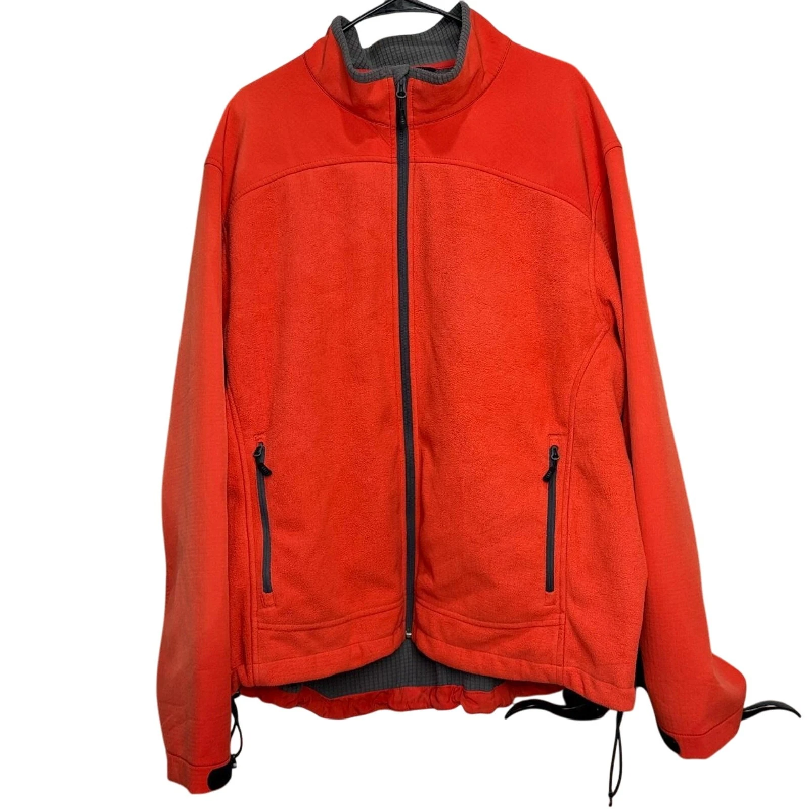 Men's Lands End Orange Microfiber Zip-Up Jacket - Size XXL (50-52)