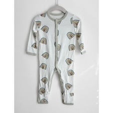 Kyte Baby Bamboo Snap Romper in Size 6-12 Months Aloe Rainbow 33