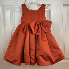 Azazie Toddler Girls Orange A-Line Tulle Dress Flower Girl Wedding Guest Size 3T