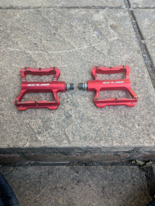 A Pair Of Gub, Anodized Red Flat Pedals, 9 /16 th