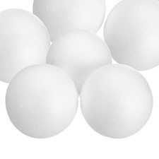 6 Pack White Foam Balls 2.3 Inch Polystyrene Foam Ball for Crafts