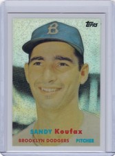 2014 Topps Baseball Card #302 Sandy Koufax 1957 Chrome Refractor - NM-Mint
