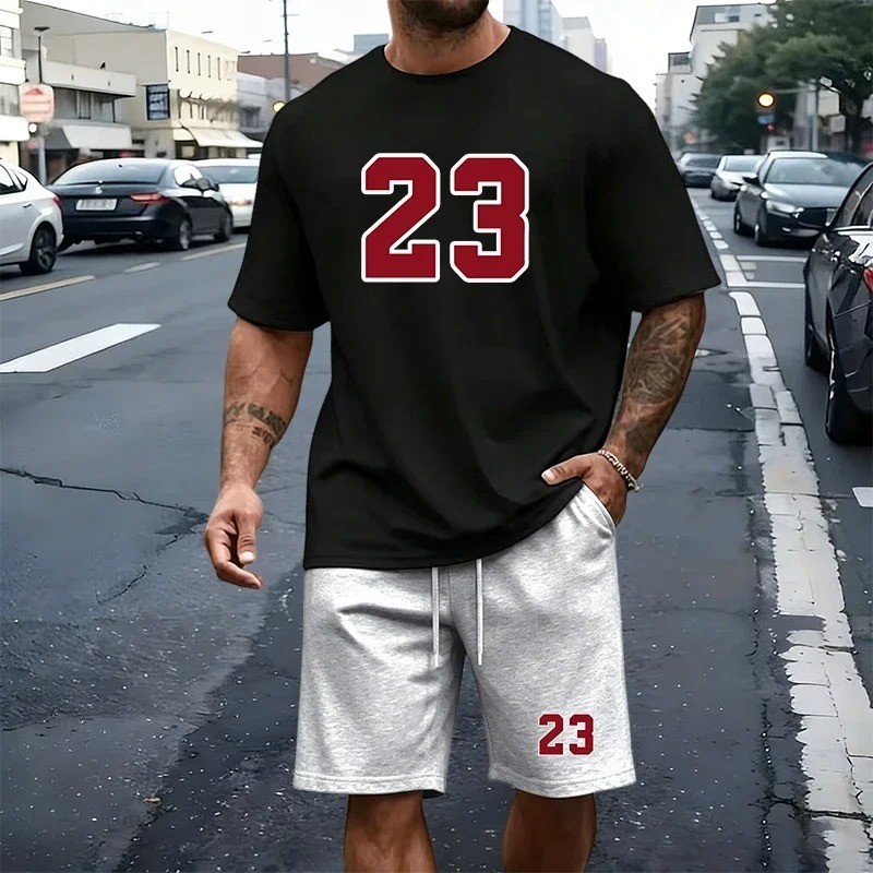 Men's Printed Sports T-Shirt Short Sleeve Gym Running Casual Summer Activewear