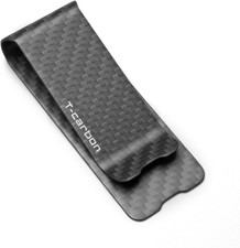 Carbon Fiber Money Clip, Minimalist Holder for Cash and Cards, Front Pocket Styl