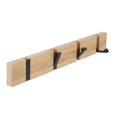 JSVER Wooden Coat Hooks Coat Rack Wall Mounted, Modern Coat Rack, Space-Savin...
