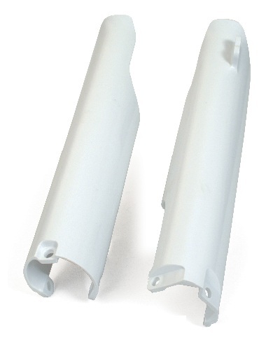 Protection de fourche WRP blanc en plastique flexible pour moto cross Honda CR 250