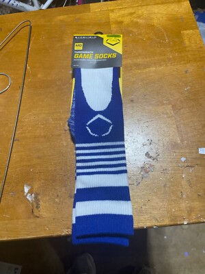 EvoShield Throwback Game Socks - Great For Baseball Softball Blue  White Med