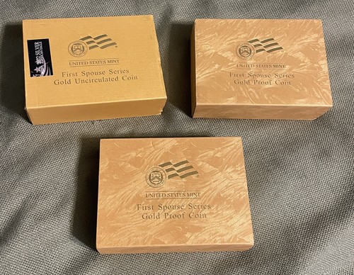 (LOT OF 3) FIRST SPOUSE SERIES GOLD PROOF SET OGP no coin EMPTY BOX boxes NICE