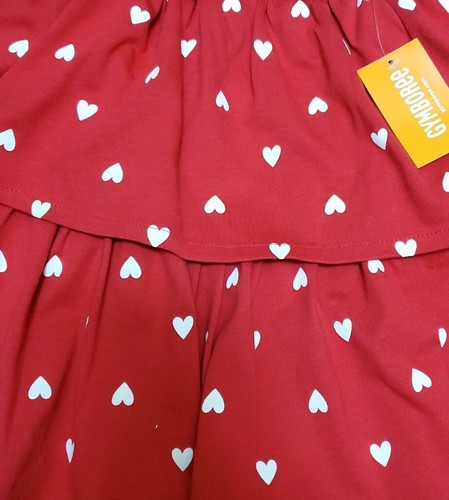 Gymboree Girls Skort Red w/ White Hearts Print Flare Tiered Size 8 NWT - Picture 3 of 5