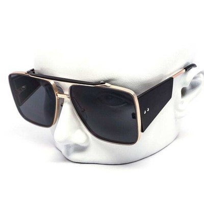 Men Sunglasses Designer Sqyare Gold Frame Black Accents Fashion UV400 Lentes New