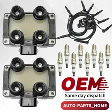 2 Ignition Coil Pack 8 Spark Plugs and Wire set for Ford Expedition FD487 SP432