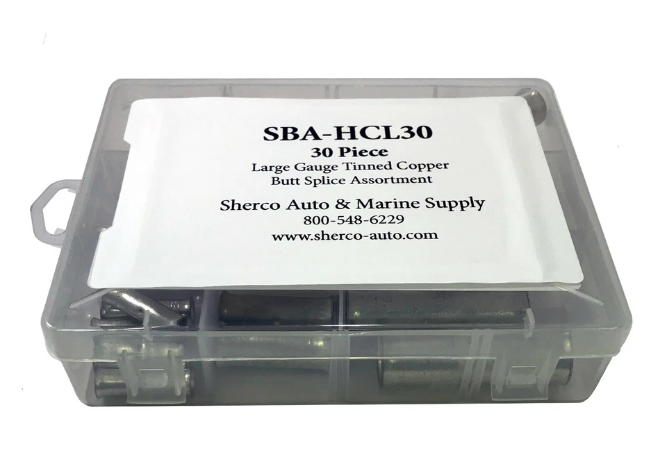 30 Piece Large Gauge Tinned Copper Butt Splice Connector 8 to 4/0 AWG Assortment - Image 2 of 3