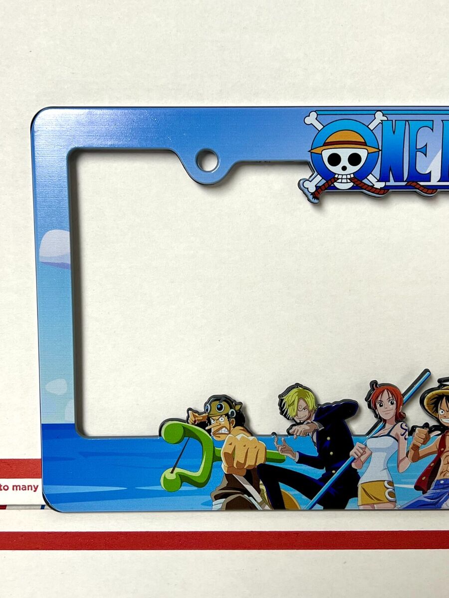 One Piece License Plate Frame with Luffy, Zoro, Nami, Chopper, Sanji, and  Usopp