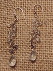 Sterling silver AQUAMARINE IOLITE green AMETHYST briolette dangle earrings hook — photo 3