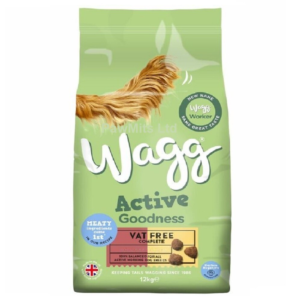 Wagg Worker WAGG ACTIVE GOODNESS working dog food vf worker dry kibble feed bp beef ...