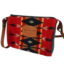 Vintage Pendleton Southwestern Aztec Print Wool Purse Red