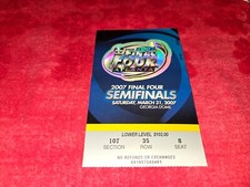2007 NCAA BASKETBALL FINAL FOUR SEMI FINALS GAME TICKET GEORGIA DOME MAR 31 2007