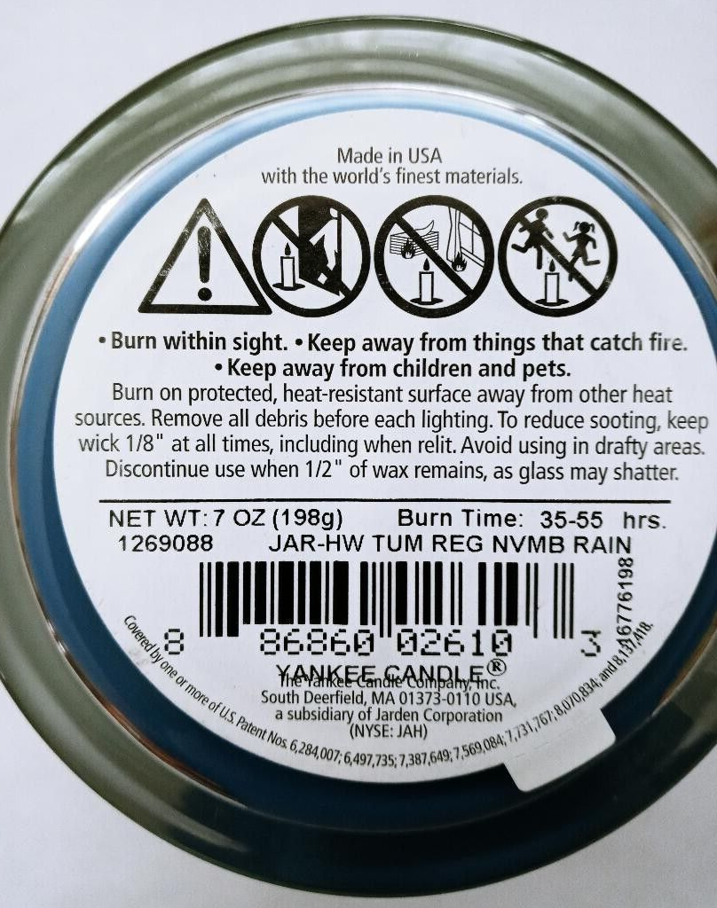 YANKEE CANDLE NOVEMBER RAIN WHITE LABEL 7 OZ TUMBLER RARE NEW eBay