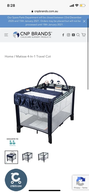 matisse 4 in 1 travel cot