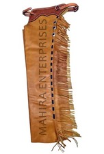 Western Shotgun Chaps Full Grain Cowhide Leather Bull Trail Riding Chinks