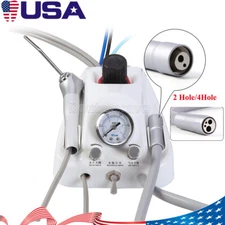 Portable Dental Turbine Unit 3 Way Syringe Work with Air Compressor 2/4 Holes