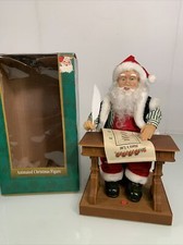 Gemmy Animated Santa Clause with List Plays Music Moves w/ box