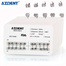 10X Brackets de Ortodoncia Dental Mini Estándar MBT Roth 0.022 Ganchos 3 4 5