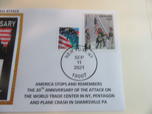 America Remembers 911 Attack 20th Anniv Fdc Heroes & Flag Stamp-Colorano 2021 #3 - Picture 2 of 3