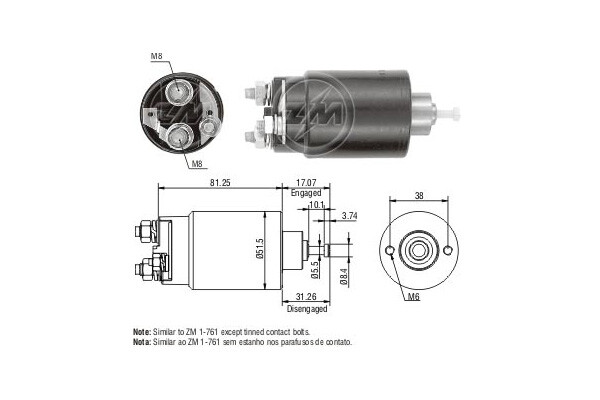 ERA ZM761 Solenoid Switch, starter for FORD