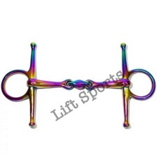 Rainbow Multi Color Full Cheek Horse Bit Snaffle Double Jointed Lozenge Fat New