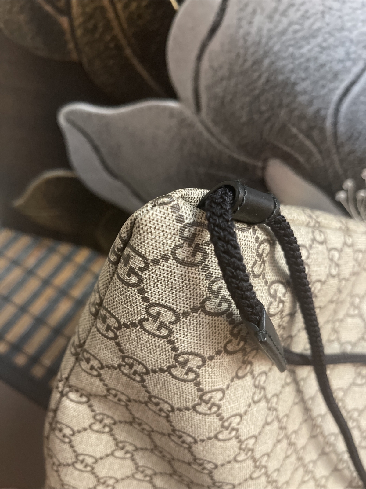 authentic Gucci wolf print drawstring bag backpack - image 6