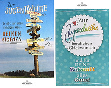 Karten zur Jugendweihe mit Umschlag Glückwun...