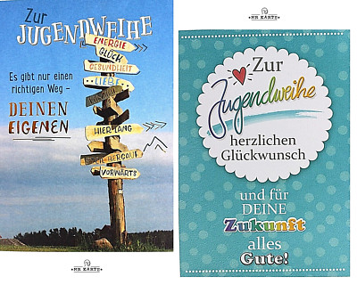 Karten zur Jugendweihe mit Umschlag Glückwunschkarte Jugendweihekarte Karte