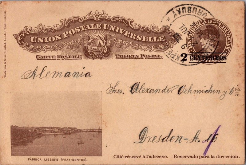 1914 Uruguay Postal stationery postcard Cover To Dresden Germany
