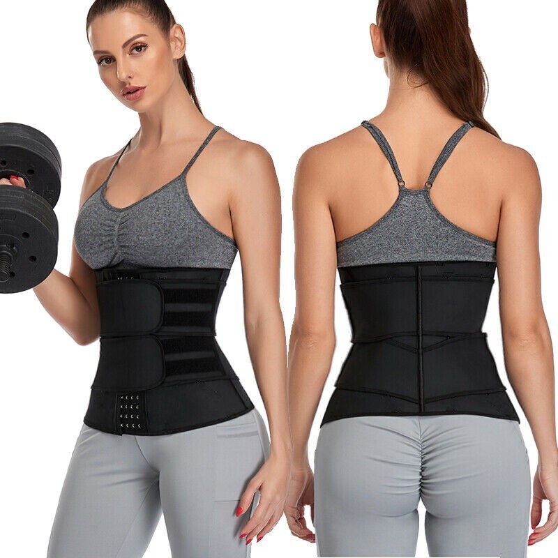 Double Control Waist Trainer Shaper Loss Weight Cincher Exercise Sport Belt USA
