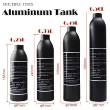 Aluminum CO2 Air Tank All-in-One Explosion-proof 4500Psi PCP Paintball Cylinder