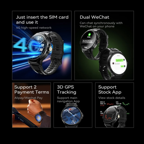 GT100 4G Android Smart Watch 1.8 inch 180 telescopic rotating HD camera WIFI GPS - Picture 6 of 8