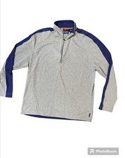 CHAPS Sweater Mens XL Gray 1/4 zip pullover lightweight Long sleeve mock neck