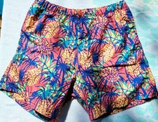 Joe Marlin "Drunken Watermelon" Floral Swim Trunks Zipper Front Men's Size 2XL