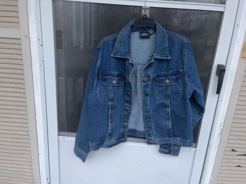 Bill Blass Denim Coat Jean Jacket Womens L Pocket… - image 1