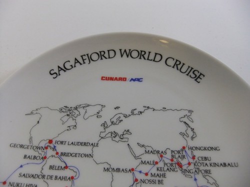 Cunard Line Cruise Ship Sagafjord World Cruise Norwegian American NAC Dish - Picture 3 of 10