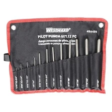 Westward 49A456 Pilot Punch Set,Alloy Steel,12 Pc