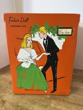 Vintage Fashion Doll Wardrobe Case Miner Ind. Orange Doll Tote Storage