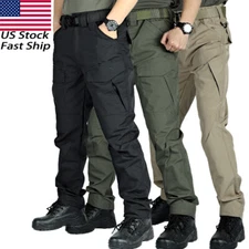 US Tactical Combat Waterproof Pants Men Work Cargo Trousers Outdoor Hiking Pant